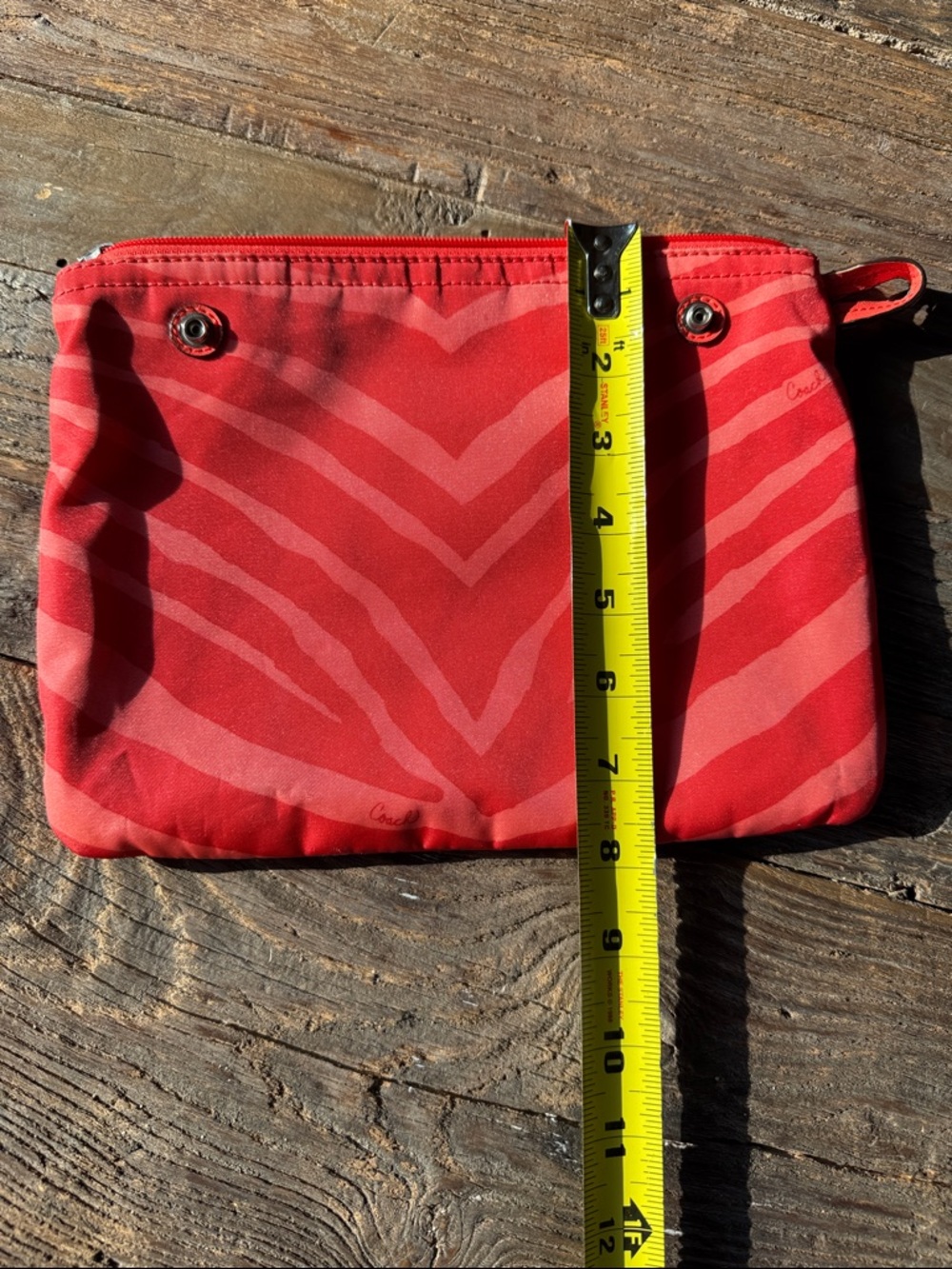 Coach zebra totes make up cases bag organizers pair/ set Hot Orange - Picture 12 of 13